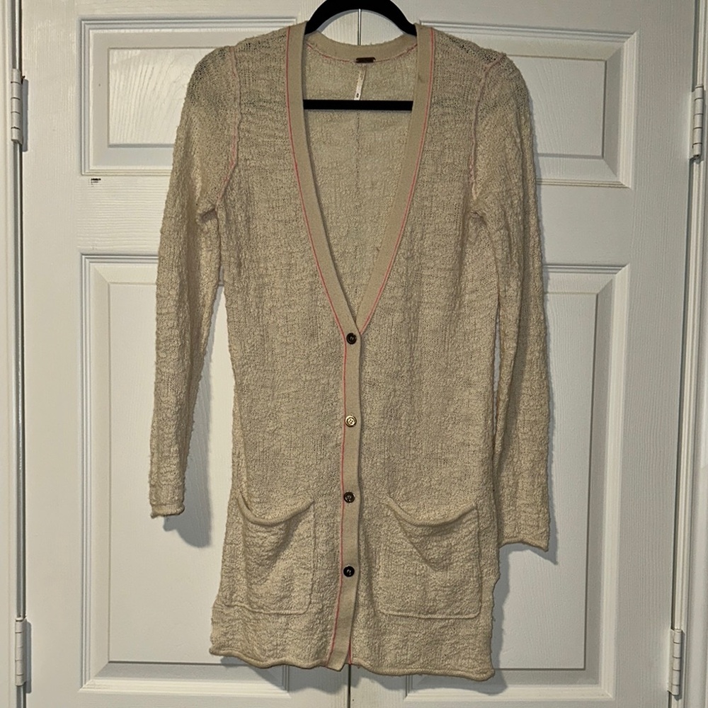 Women's Cream Cardigan Sweater